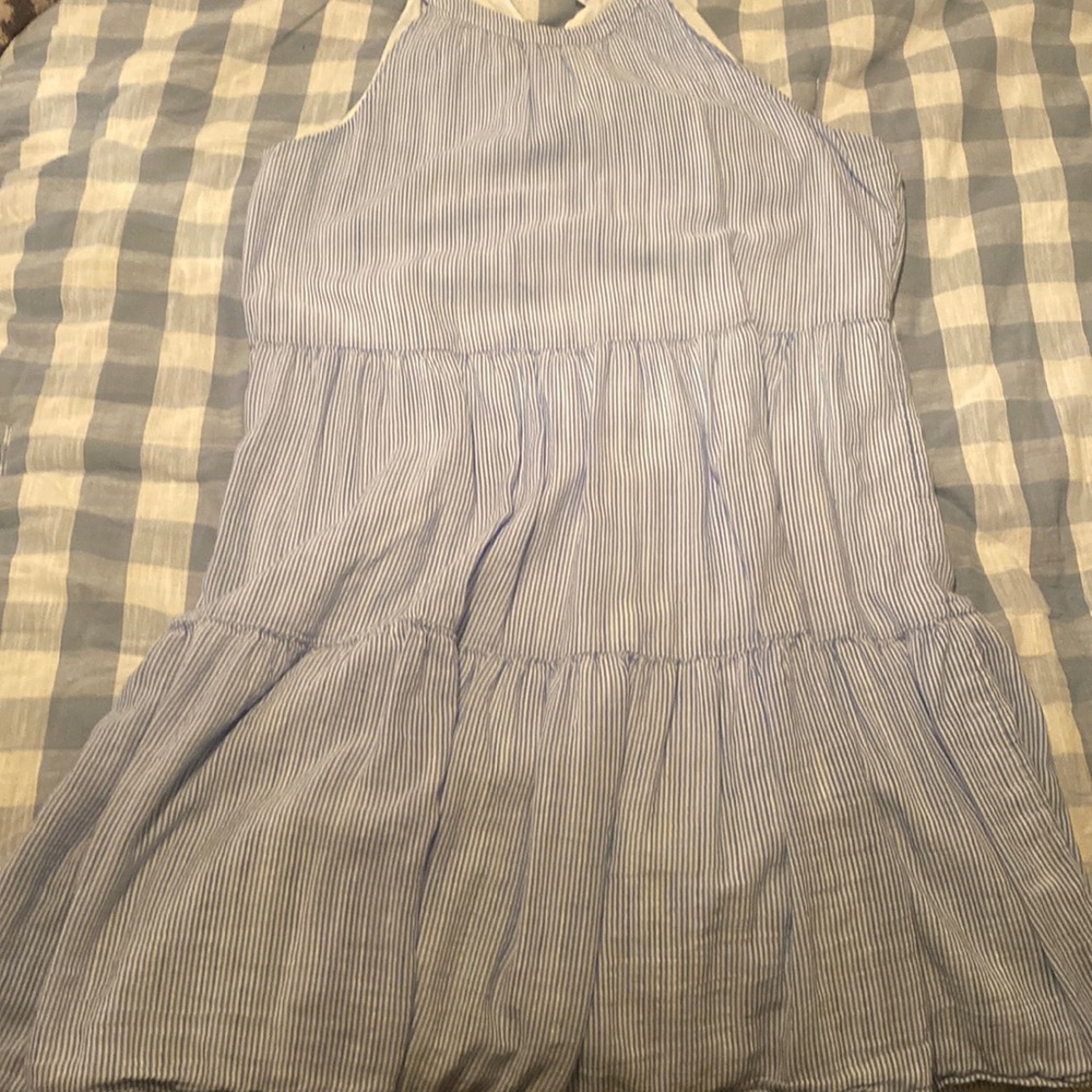 Blue white stripe dress